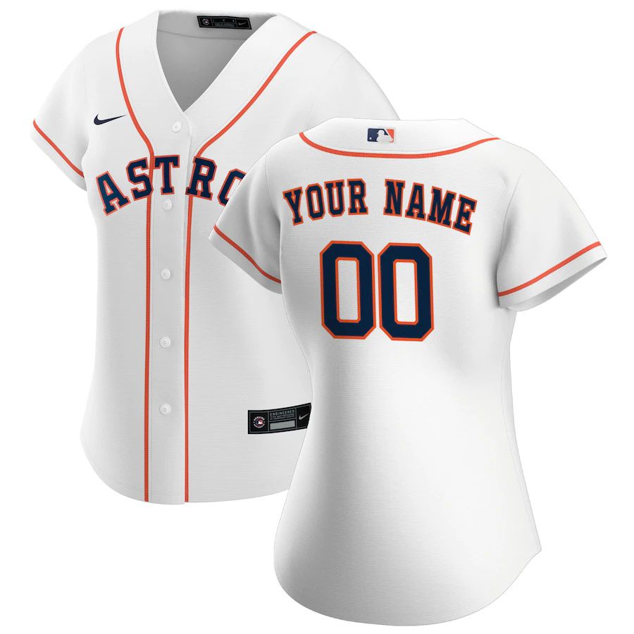 Womens Houston Astros Nike White Home Replica Custom MLB Jerseys